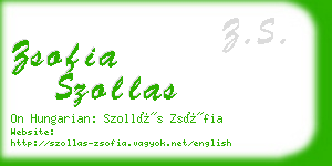 zsofia szollas business card